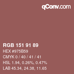 Color code: RGB 151 91 89 | qconv.com