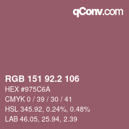 カラーコード: RGB 151 92.2 106 | qconv.com