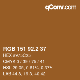 カラーコード: RGB 151 92.2 37 | qconv.com