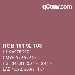 カラーコード: RGB 151 92 103 | qconv.com