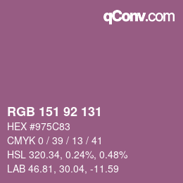 カラーコード: RGB 151 92 131 | qconv.com