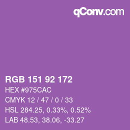 Color code: RGB 151 92 172 | qconv.com