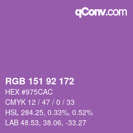 Color code: RGB 151 92 172 | qconv.com