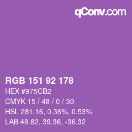 カラーコード: RGB 151 92 178 | qconv.com
