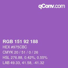 カラーコード: RGB 151 92 188 | qconv.com