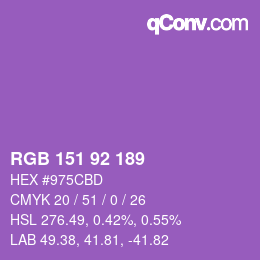 颜色代码: RGB 151 92 189 | qconv.com