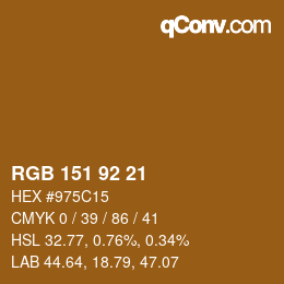 カラーコード: RGB 151 92 21 | qconv.com