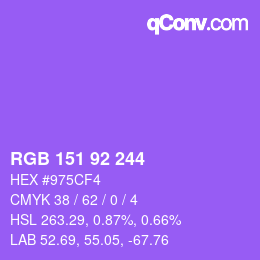 颜色代码: RGB 151 92 244 | qconv.com