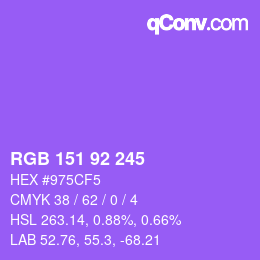 颜色代码: RGB 151 92 245 | qconv.com