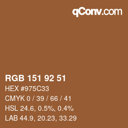 カラーコード: RGB 151 92 51 | qconv.com