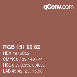 Color code: RGB 151 92 82 | qconv.com