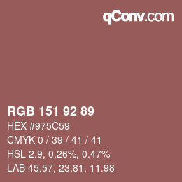 Color code: RGB 151 92 89 | qconv.com