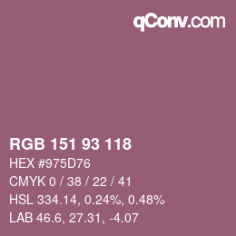 Color code: RGB 151 93 118 | qconv.com