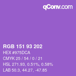 カラーコード: RGB 151 93 202 | qconv.com