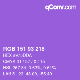 Color code: RGB 151 93 218 | qconv.com