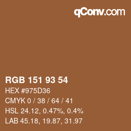 Farbcode: RGB 151 93 54 | qconv.com