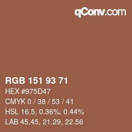Código de color: RGB 151 93 71 | qconv.com