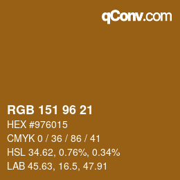 Color code: RGB 151 96 21 | qconv.com