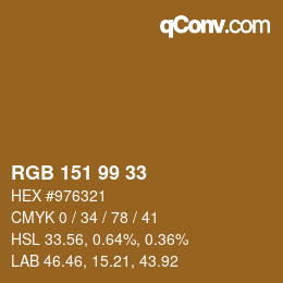 Farbcode: RGB 151 99 33 | qconv.com