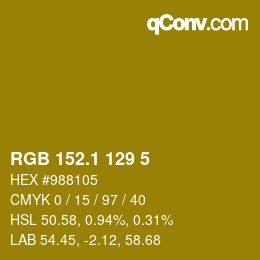 カラーコード: RGB 152.1 129 5 | qconv.com
