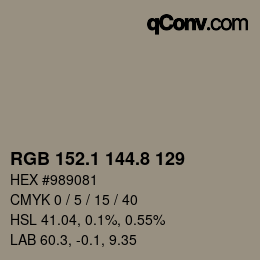 Color code: RGB 152.1 144.8 129 | qconv.com
