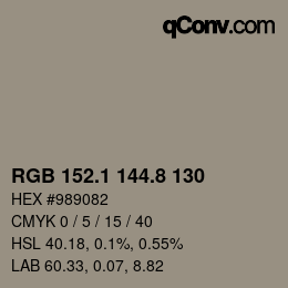 Color code: RGB 152.1 144.8 130 | qconv.com