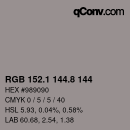 Color code: RGB 152.1 144.8 144 | qconv.com