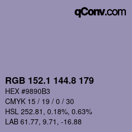 Color code: RGB 152.1 144.8 179 | qconv.com