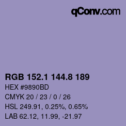 Color code: RGB 152.1 144.8 189 | qconv.com