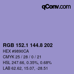 Color code: RGB 152.1 144.8 202 | qconv.com