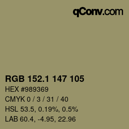 カラーコード: RGB 152.1 147 105 | qconv.com