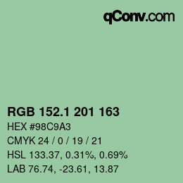 Color code: RGB 152.1 201 163 | qconv.com