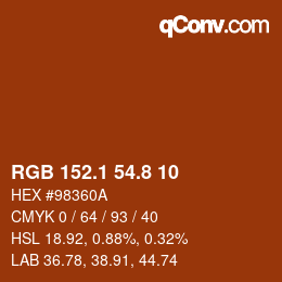 Color code: RGB 152.1 54.8 10 | qconv.com
