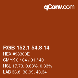 Color code: RGB 152.1 54.8 14 | qconv.com