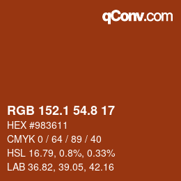 Color code: RGB 152.1 54.8 17 | qconv.com