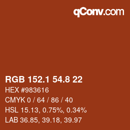 Color code: RGB 152.1 54.8 22 | qconv.com