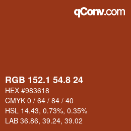 Color code: RGB 152.1 54.8 24 | qconv.com