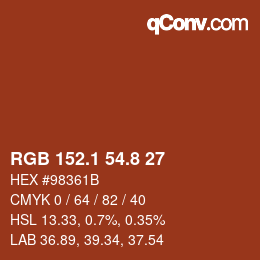 Color code: RGB 152.1 54.8 27 | qconv.com