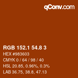 Color code: RGB 152.1 54.8 3 | qconv.com