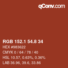 Color code: RGB 152.1 54.8 34 | qconv.com