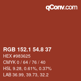 Color code: RGB 152.1 54.8 37 | qconv.com