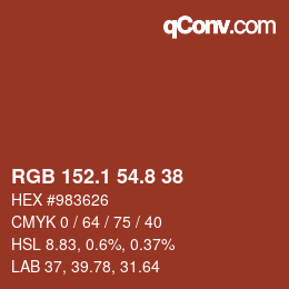 Color code: RGB 152.1 54.8 38 | qconv.com