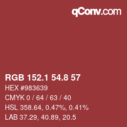 Color code: RGB 152.1 54.8 57 | qconv.com