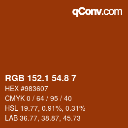Color code: RGB 152.1 54.8 7 | qconv.com