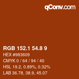 Color code: RGB 152.1 54.8 9 | qconv.com