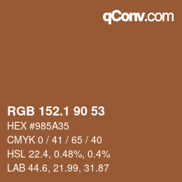 カラーコード: RGB 152.1 90 53 | qconv.com