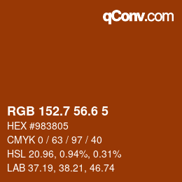 カラーコード: RGB 152.7 56.6 5 | qconv.com