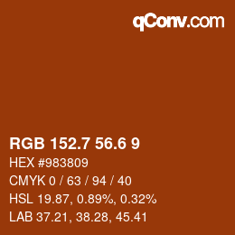カラーコード: RGB 152.7 56.6 9 | qconv.com