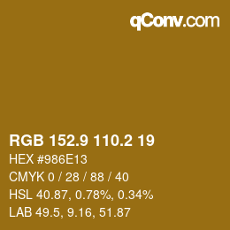 Farbcode: RGB 152.9 110.2 19 | qconv.com