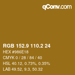 Color code: RGB 152.9 110.2 24 | qconv.com
